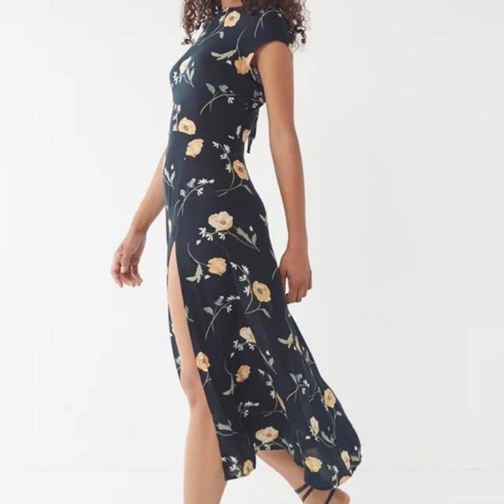 Urban Outfitters Lindsey Floral Slit Maxi Dress